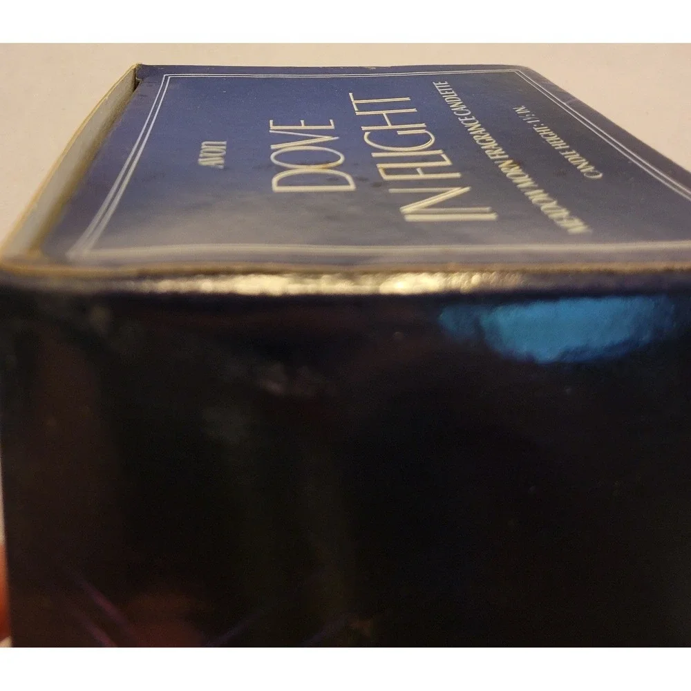 VTG Avon Candle Holder Dove In Flight Meadow Morn 1970s Collectible Glass w/ Box